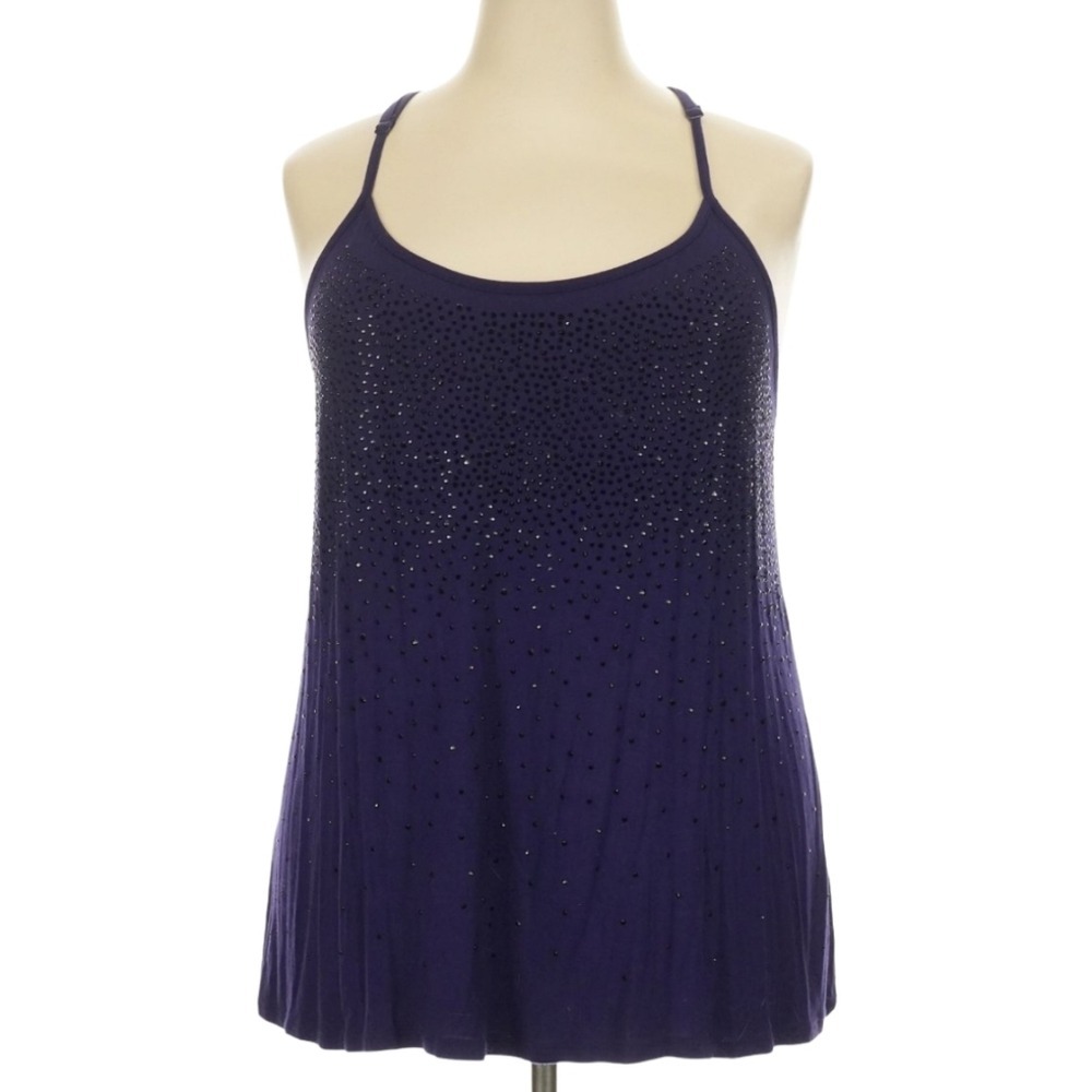 Lane Bryant Purple Rhinestone Embellished Racerback Tank Top Plus Size 18/20 NEW